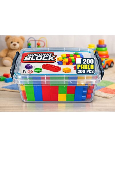 W-Design Blocks 200 Parça Saklama Kutulu Yapı inşa Seti yapı blok seti