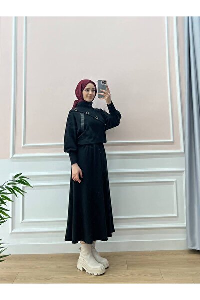 Esre Store طقم حجاب مزدوج أسود