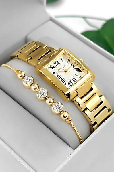 Ferrucci Steel Cord & Case Women Wrist Watch, 3Atm Water Resistant Gold Sdfer176