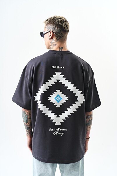 Respire Чоловіча футболка Oversize з принтом Memory, колір димчасто-сірий