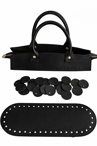 BD fold yarn Geantă cu paiete Kit de tricotat negru Kit din piele