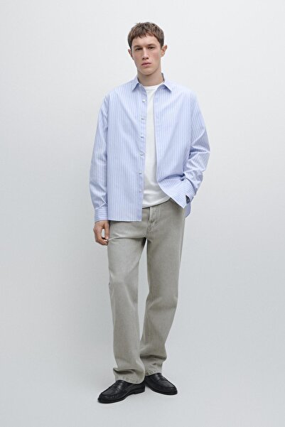 Massimo Dutti İnce çizgili regular fit gömlek