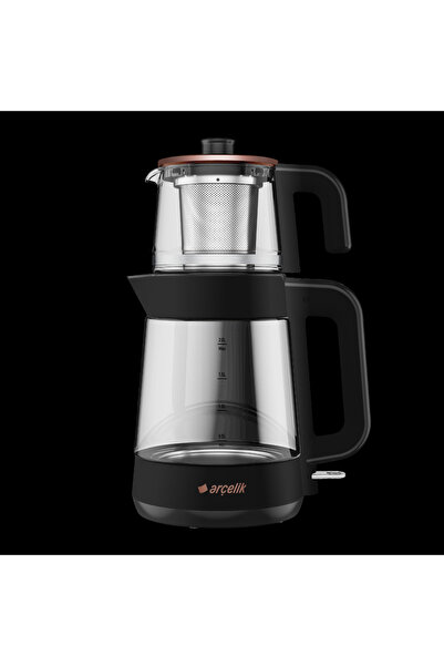 Arçelik سي إم 6964 إس ريسيتال بلاك 1900 واط ماكينة صنع الشاي مع مشروب زجاجي