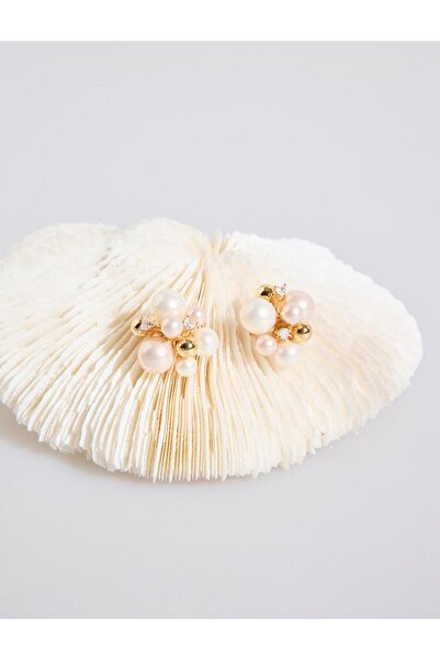 Jimmy Key Gold Color Multiple Pearl Detailed Earrings