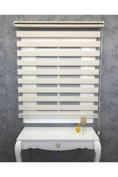 TREND STOR PERDE Zebra Perde Buzlu Kahve Desenli Bambu