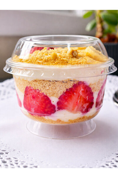 MEZ-PACK PLASTİK MAGNOLYA KASESİ KAPAKLI 25 ADET SUNUM KASESİ ŞIK