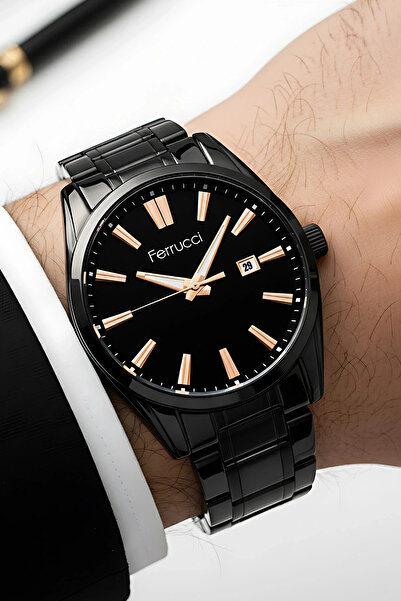 Ferrucci Takvimli Erkek Kol Saati Çelik Kordon 3 Atm Suya Dayanıklı Bileklik ...