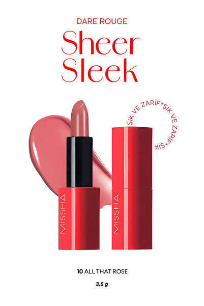 Missha Yoğun Pigmentli Besleyici Nemli Bitişli Ruj  Dare Rouge Sheer Sleek (1...