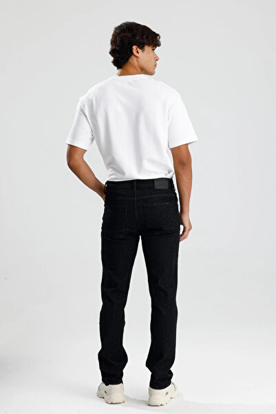 #ErkekJean Siyah Denim Straight Fit Form Clint50 Rahat Konforlu Erkek Jean Pantolon