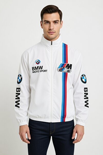 Lushen Bmw Unisex Paraşüt Kumaş Oversize Dijital Baskılı Siyah Rüzgarlık Yağm...