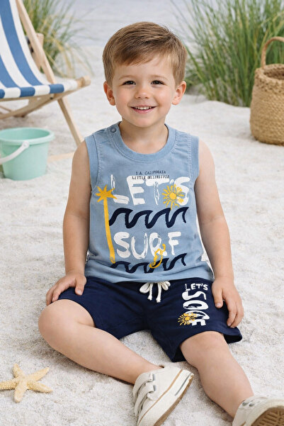 GMG Baby Letssurf Shorts T-Shirt 2 Piece Set Navy