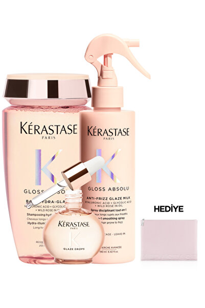 Kerastase Gloss Absolu Elektriklenme Karşıtı Saç Bakım Seti - Bain & Spray & Oil