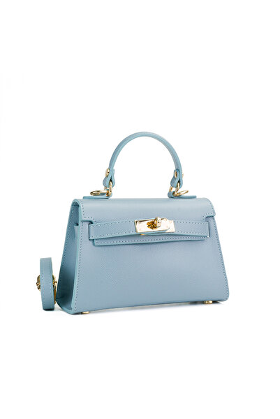 Posete Fagaras Poseta Piele Thea Baby - Bleu, Geanta Casual din Piele Natural...