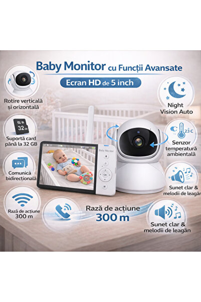 ideal STORE Monitor pentru bebeluși IdealStore, rotație verticală și orizonta...