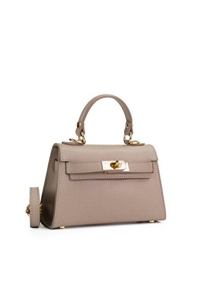 Posete Fagaras Thea Baby Leather Purse - Cream, Casual Bag Made of Genuine Le...