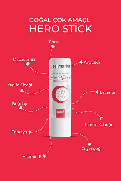 yeşilmarka Cilt Bariyeri Onarıcı - Güçlendirici & Yatıştırma Etkili Çok Amaçlı Hero Stick - %100 Doğal