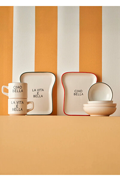 Bella Maison Set de mic dejun pentru 2 persoane din ceramică Line Ceramic 8 p...