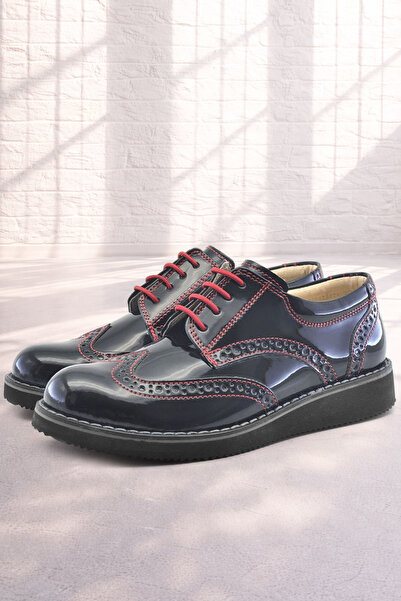 Rakerplus Черни ежедневни обувки с връзки от лачена кожа Hidra за момчета