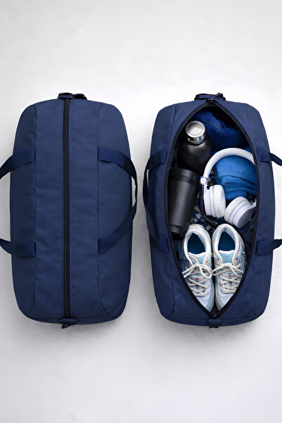 MUCCO Geantă de sport de călătorie de mână Kaff, albastru marin mediu, cu buz...