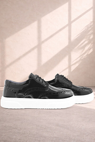 Rakerplus Genuine Leather Black Patent Leather Oxford Children's Classic Shoes