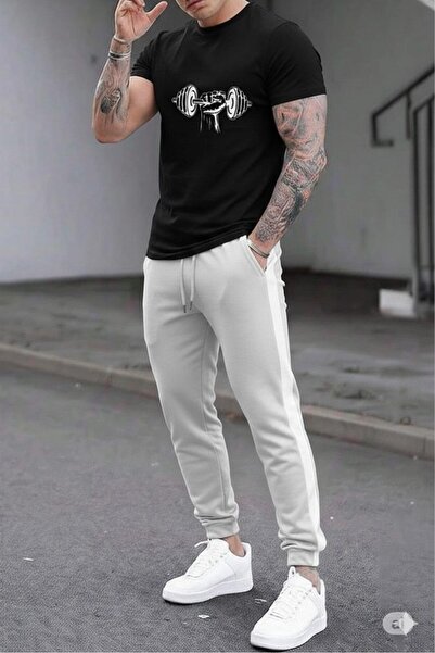 NO 601 Men's Black Oval Slimfit T-Shirt Milano Italy Printed Side Split Tight...