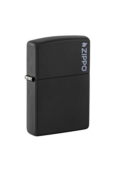 Zippo Çakmak Black Matte Siyah Logo 218zl-000023