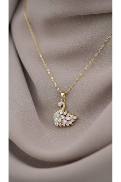 Trenyx Swan Necklace - Zircon Multi-Stone Steel Material