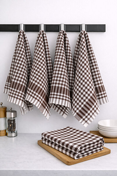 LilaMOON Set de 4 șervețele din bumbac maro închis - cârpă pentru uscare și n...