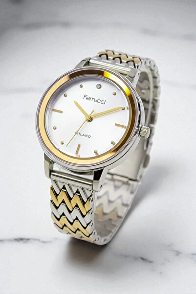 Ferrucci Çelik Kordon & Şık Tasarım, Kadın Kol Saati, 3atm Suya Dayanıklı Gol...