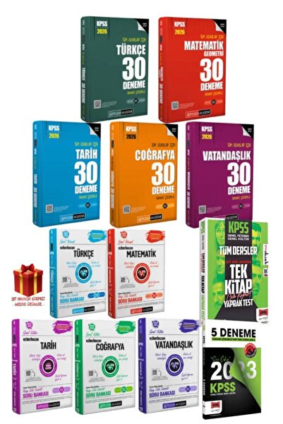 Pegem Akademi Yayıncılık 2026 Pegem KPSS Deneme Seti+Pegem KPSS Soru Bankası ...