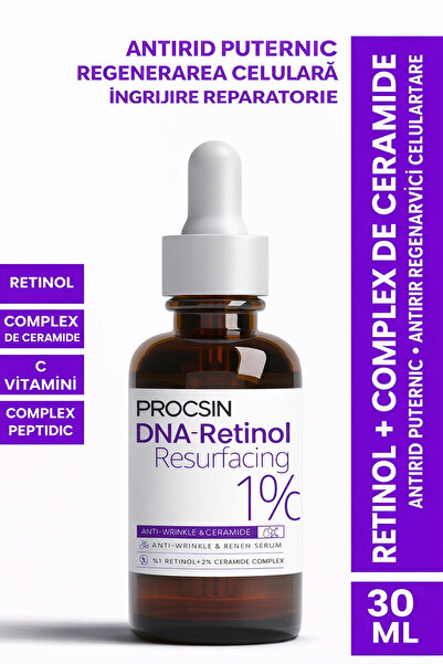 PROCSIN Ser intensiv antirid cu retinol 1% și ceramide pentru regenerare Hydr...