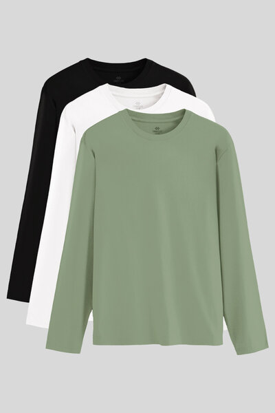 TOMMY LIFE Tricou pentru bărbați, cu decolteu în formă de O, standard, pachet...