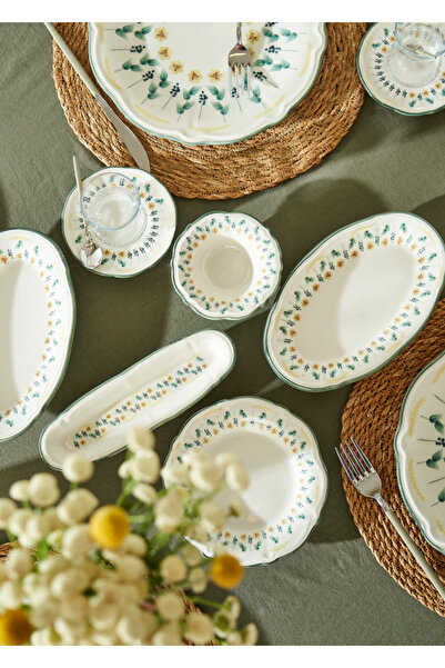 Bella Maison Adelina Stoneware 26 Parça 6 Kişilik Kahvaltı Takımı Yeşil