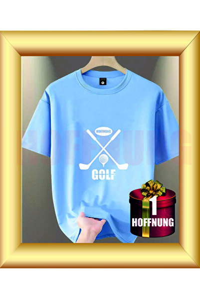 HOFFNUNG Unisex Short Sleeve Round Neck Golf Printed Solid Color t Shirt