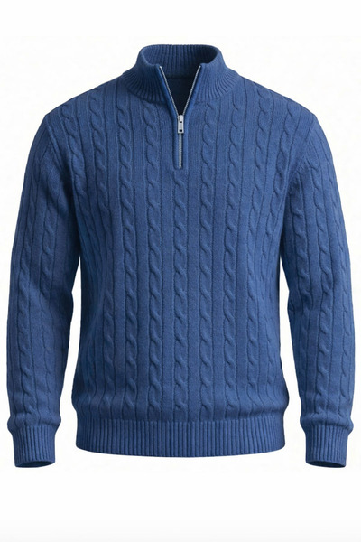 Valiberta Pulover pentru bărbați Bardem, tricotat cu jumătate de fermoar - In...