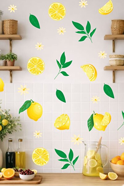 Aysha Tasarım Limon Deseni Temalı Duvar Sticker