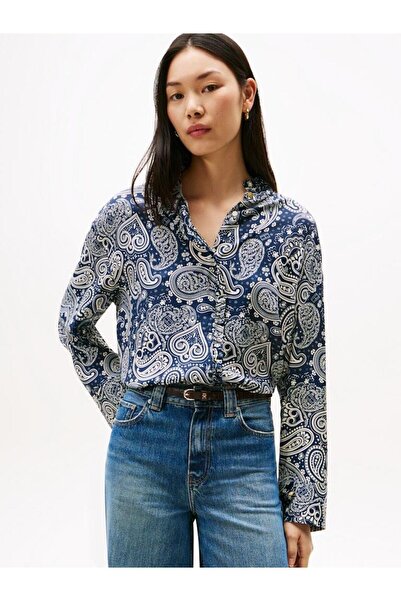 Tommy Hilfiger SOFT VIS LS RUFLLE SHIRT