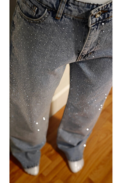 MADAMMERY Яскравий палаццо з камінцями, світло-блакитний, легкий лікра