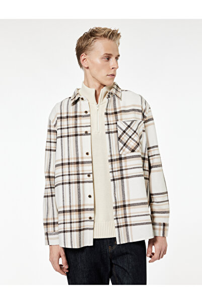 Koton Uzun Kollu Klasik Yaka Regular Fit Cep Detaylı Oduncu Gömlek