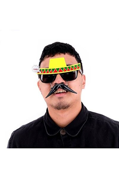 partidolu Camlı Fiesta Meksika Sombrero Şapkası Şekilli Gözlük Hawaian