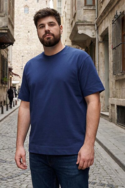 TOMMY LIFE Ανδρικό μπλουζάκι Indigo Basic με κοντό μανίκι O λαιμόκοψη μεγάλου...