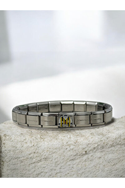 MAC CENTER İtalyan Çelik unisex bileklik (Fb taraftar charm hediyesidir) erke...