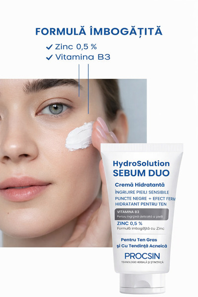 PROCSIN HydroSolution Sebum Duo Cremă Hidratantă pentru Ten Gras și Acneic cu...