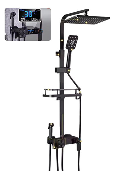 clickzu Душ панел Hydropower с контрол на температурата и LED дисплей, 4 функ...