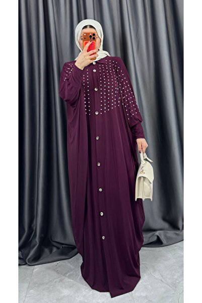 NİSUM MODA فستان ساندي بأكمام مرصعة بالأحجار