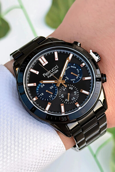 Ferrucci Function Men's Watch, Steel Band 3Atm Water Resistant Black Sdfer167