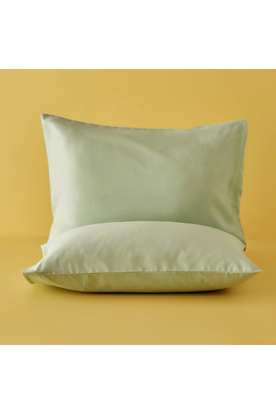 Bella Maison 100% Cotton Ranforce Basic Pillow Case 2 Pack Foggy Green (50X70...