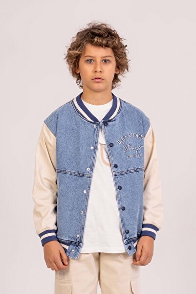 ww waka waka kids store Jachetă de colegiu din denim pentru băieți – Design s...