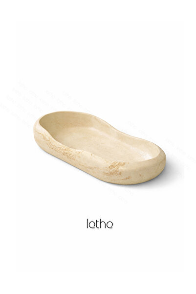 Lethe Design Taş Görünümlü Düzensiz Form Beton Dekoratif Kase/Tabak 25x15cm T...