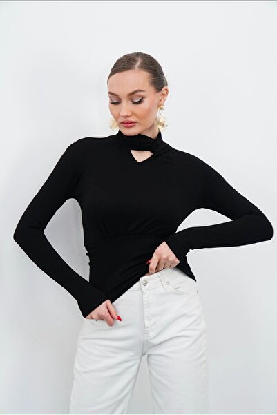 DOEDA MODA New Product Turtleneck Low-Cut Modal Fabric Women's Blouse with Dr...